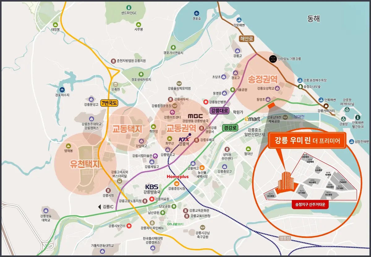 강릉시 송정동 지도